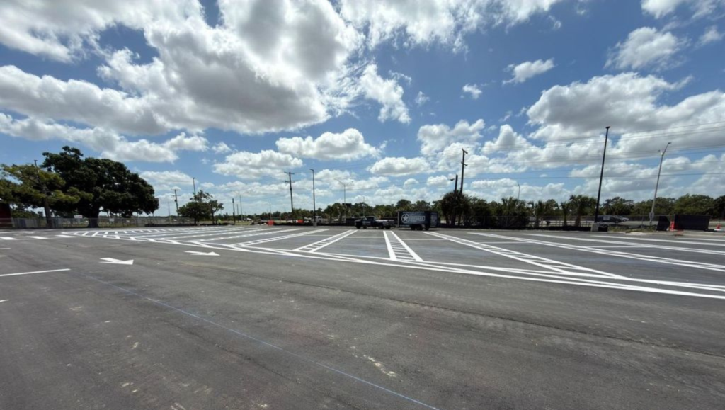 Line Striping Service for Eisenhower Middle School in Gibsonton, FL