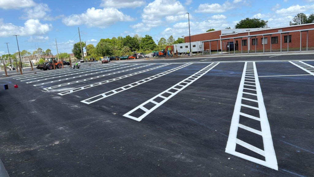 Line Striping Work for Eisenhower Middle School in Gibsonton, FL