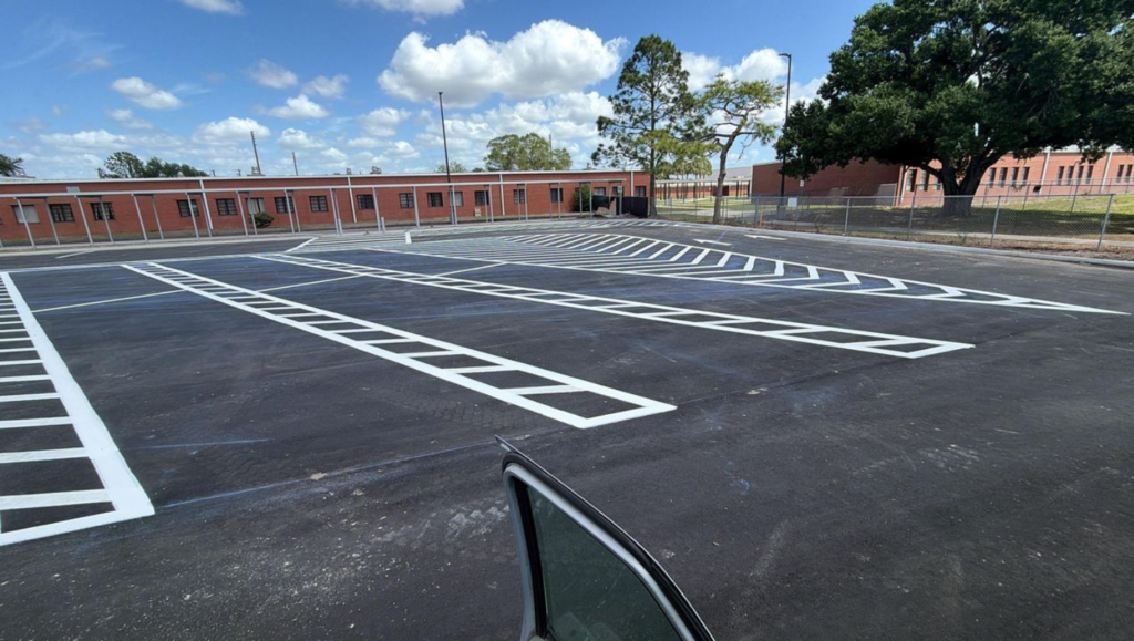 Line Striping Work Painting for Eisenhower Middle School in Gibsonton, FL