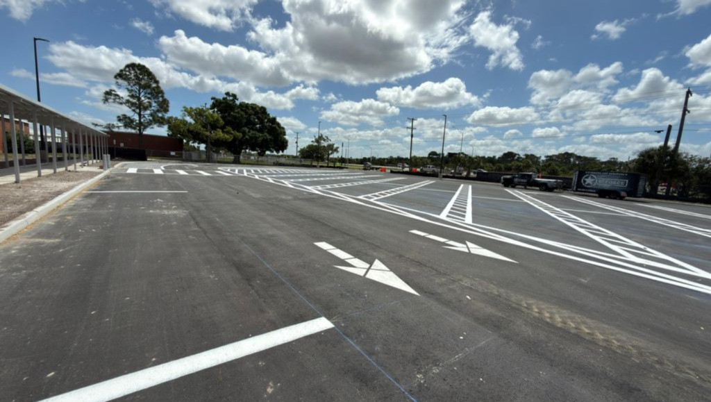 Striping Marking for Eisenhower Middle School in Gibsonton, FL