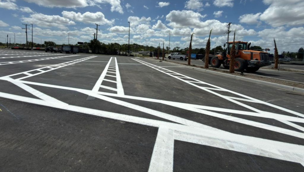 Striping Work for Eisenhower Middle School in Gibsonton, FL