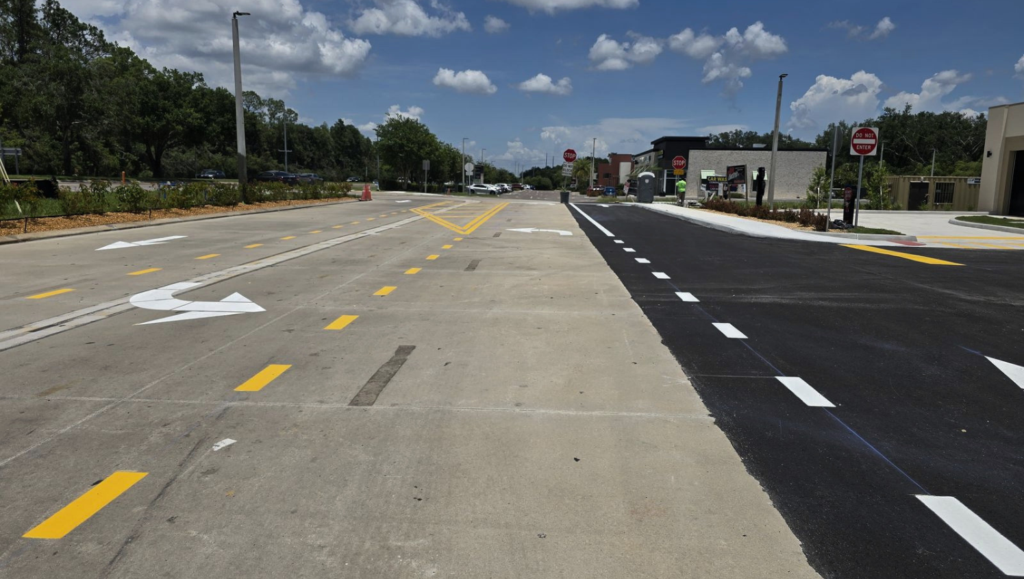 Line Striping Asphalt for Big Dan's Car Wash in Tampa, FL