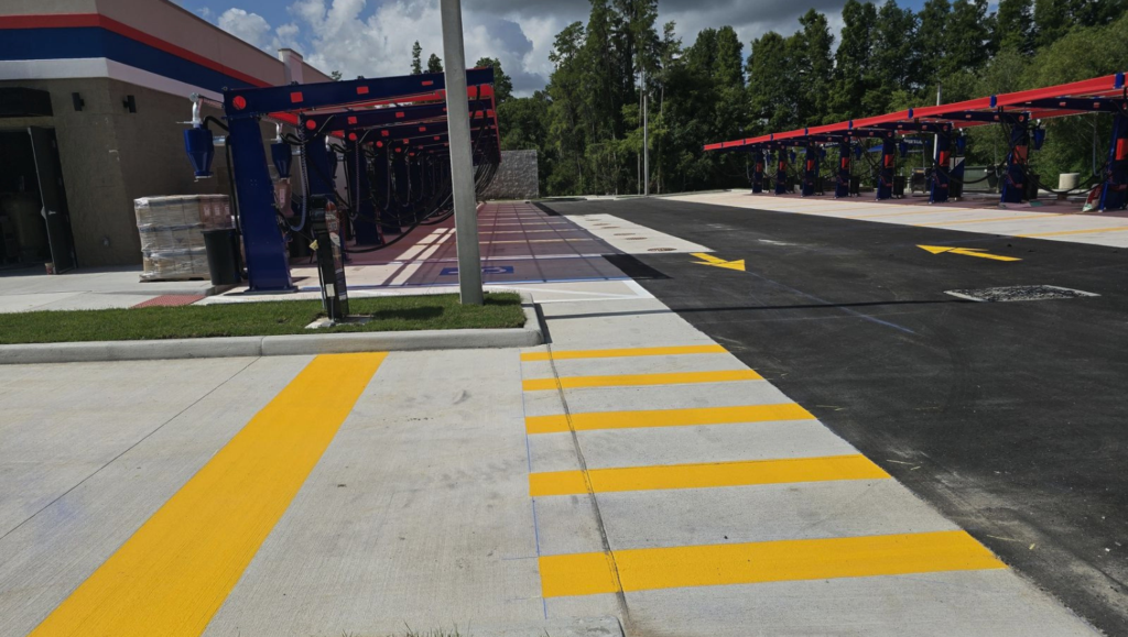 Line Striping Commercial for Big Dan's Car Wash in Tampa, FL