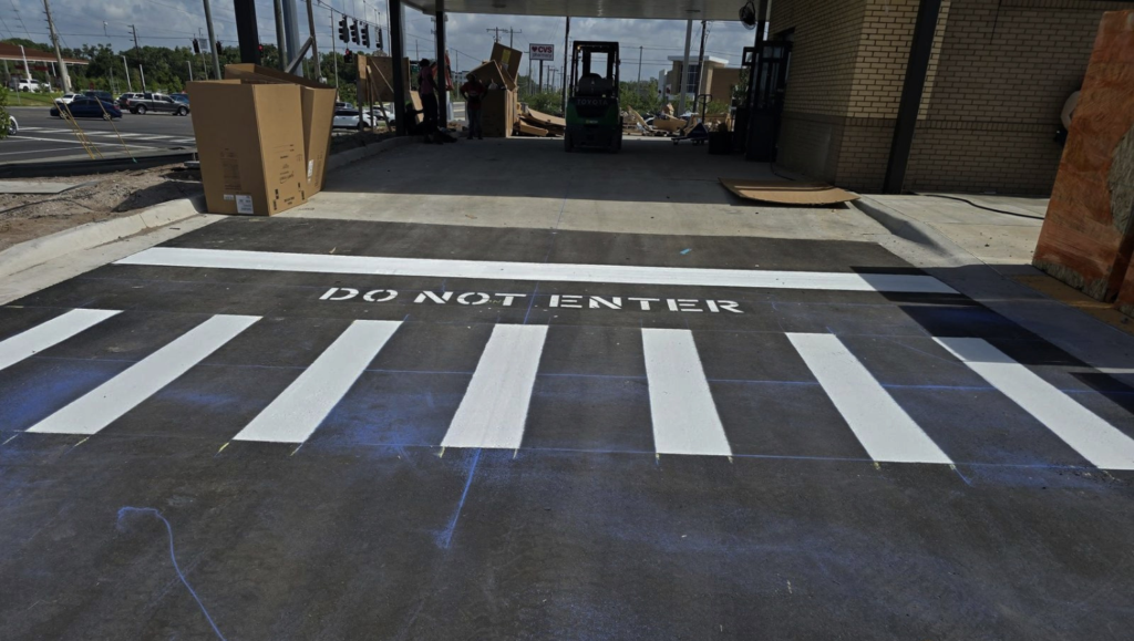 Line Striping Crosswalk for Chick-fil-A in Wimauma, FL