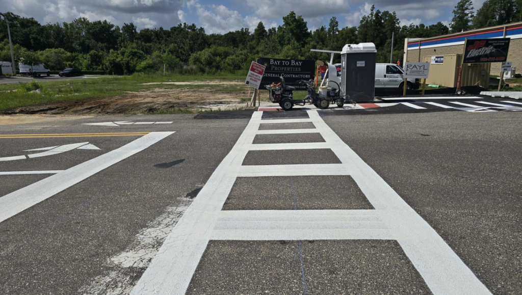 Line Striping Location for Big Dan's Car Wash in Tampa, FL