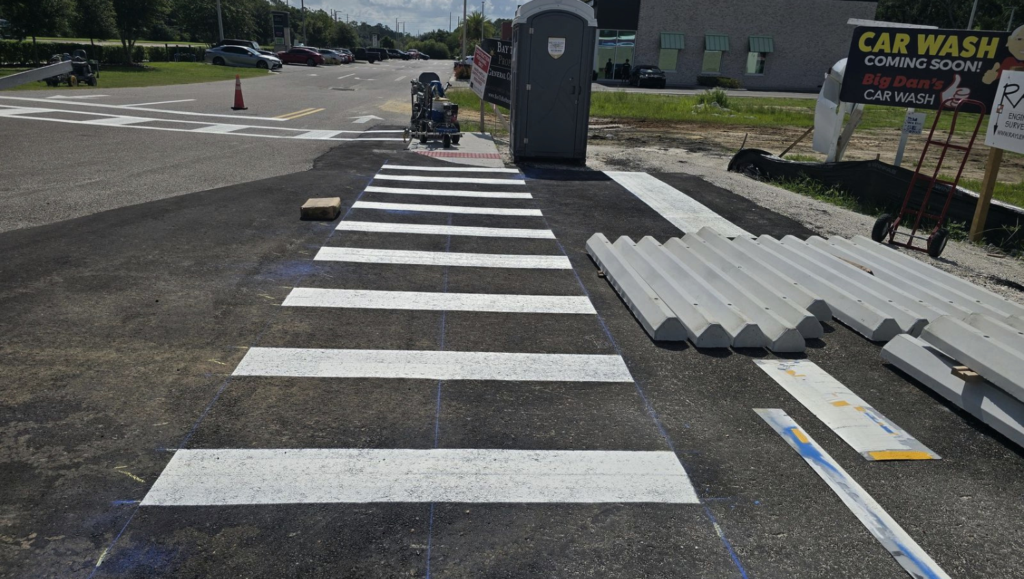 Line Striping Markings for Big Dan's Car Wash in Tampa, FL