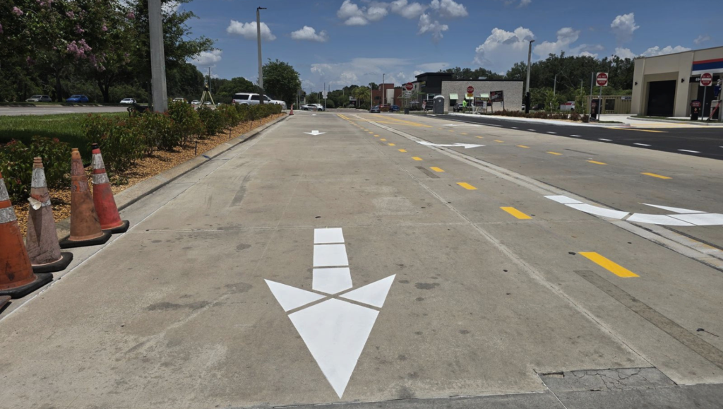 Line Striping Painting for Big Dan's Car Wash in Tampa, FL