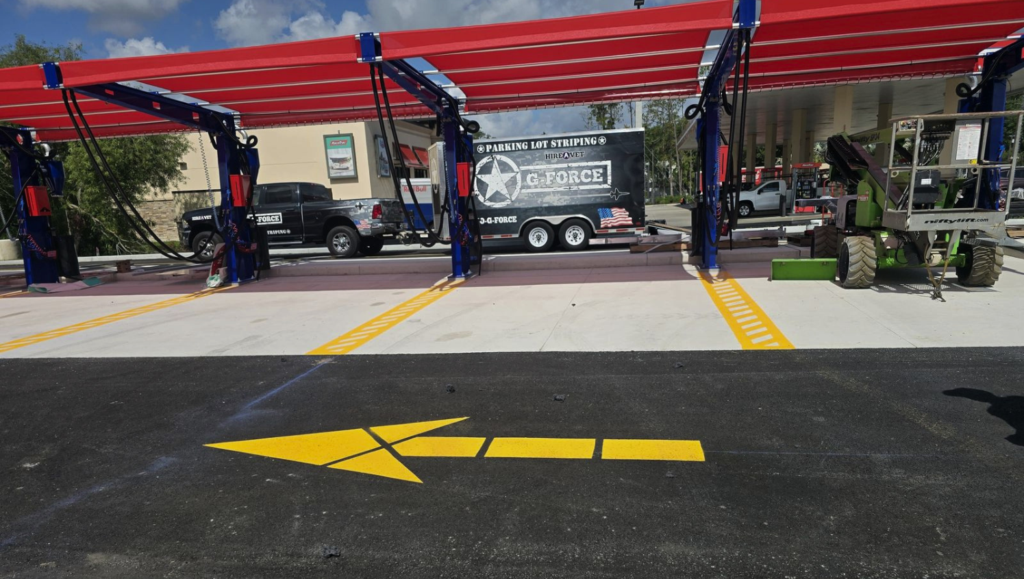 Line Striping Project for Big Dan's Car Wash in Tampa, FL