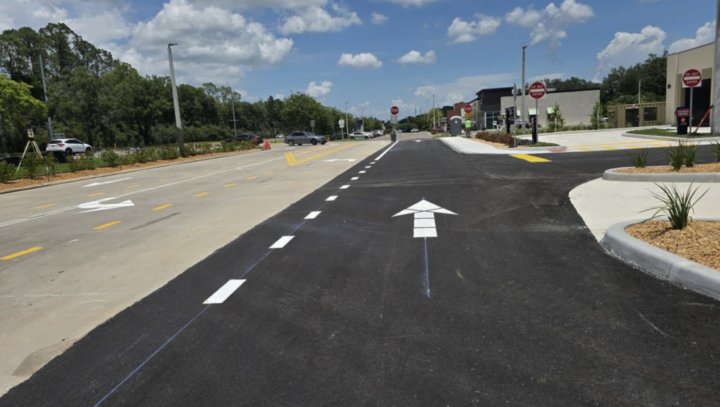 Line Striping Service for Big Dan's Car Wash in Tampa, FL