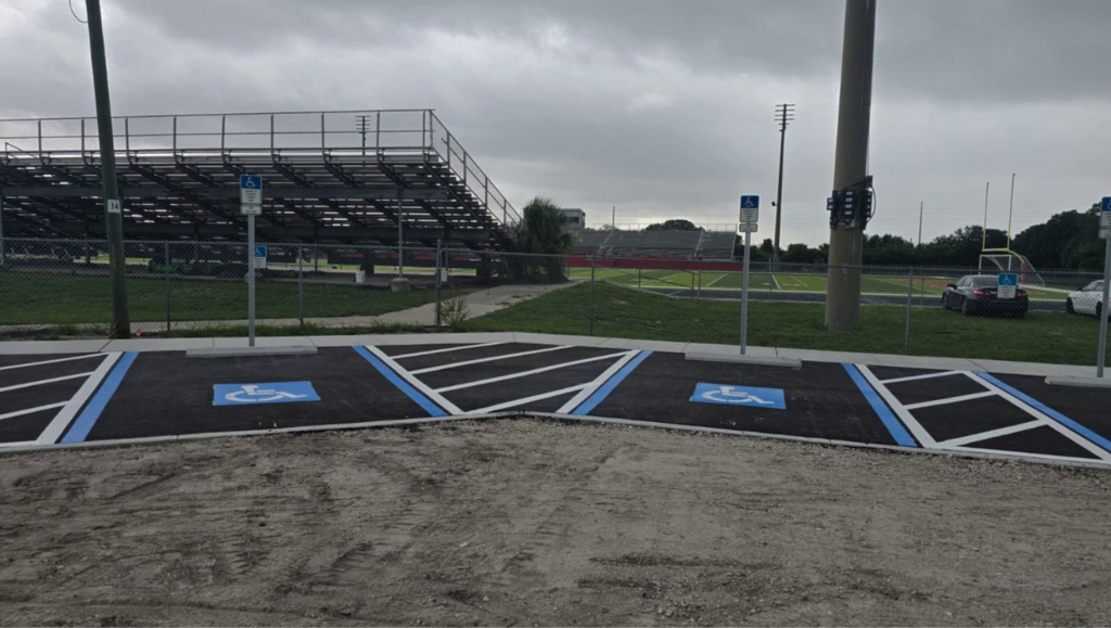 Line Striping for Eisenhower Middle School in Wimauma, FL