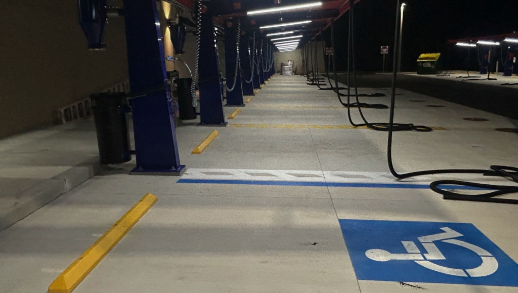 Wheel Stop Installation Project for Big Dan's Car Wash in Tampa, FL