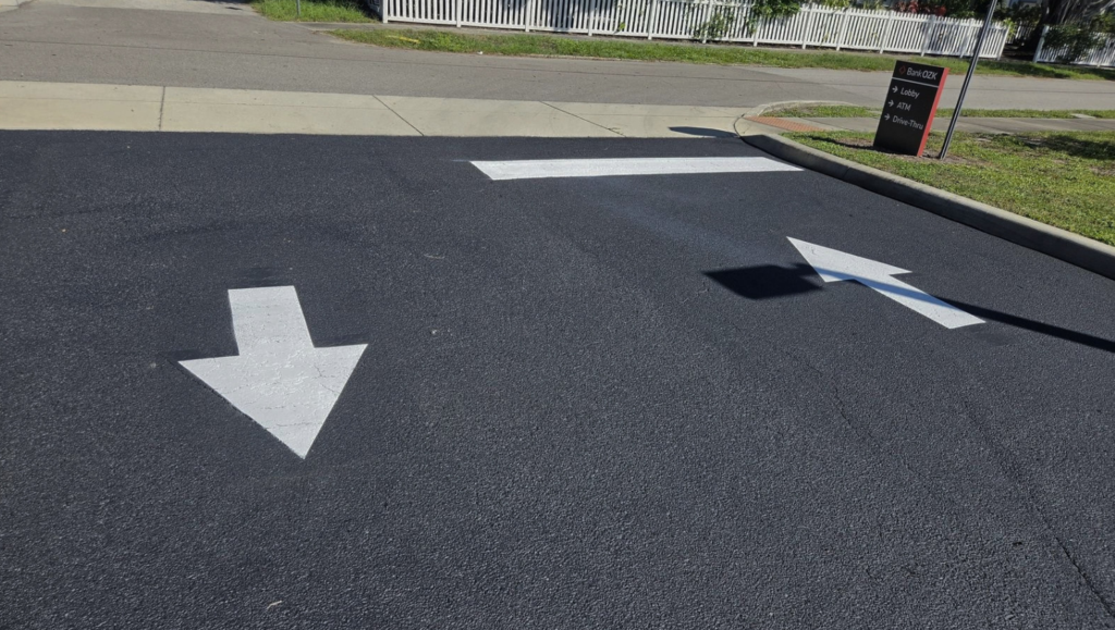 Line Striping Field Markings for Ozark Bank in Bradenton, FL