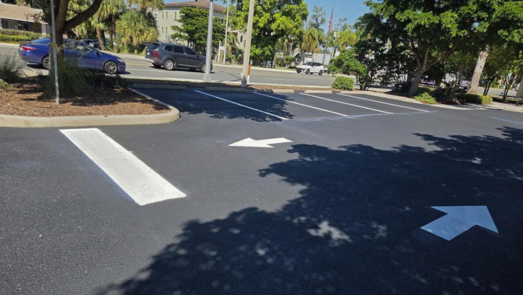 Line Striping Job for Ozark Bank in Bradenton, FL