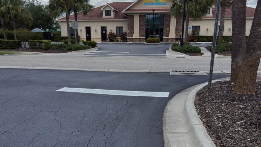 Line Striping Job for Ozark Bank in Bradenton, FL