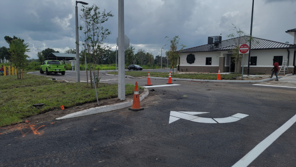 Line Striping Markings for Sun City Center Fire Station in Wimauma, FL