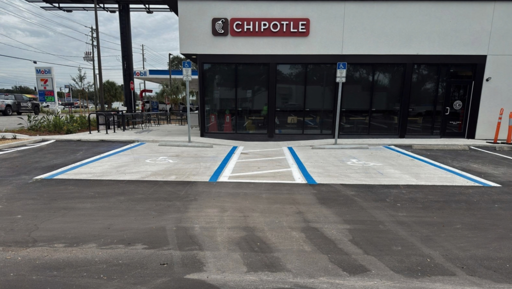 Line Striping Painting for Chipotle in Lutz, FL