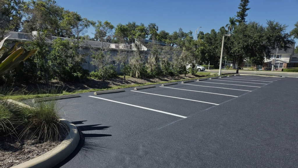 Line Striping Project for Ozark Bank in Bradenton, FL