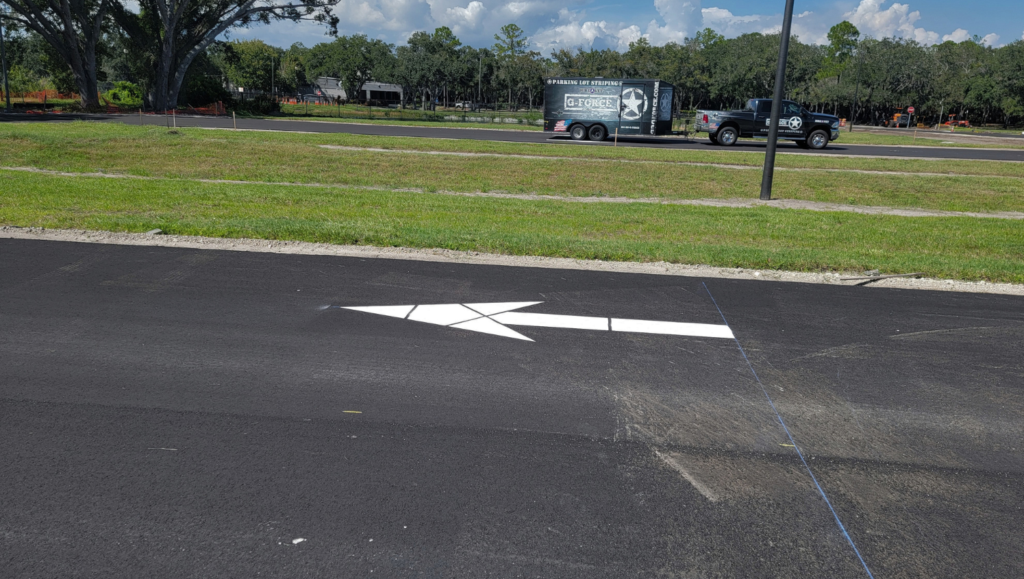 Line Striping Project and Sign Installation for The Crossing Church in Tampa, FL