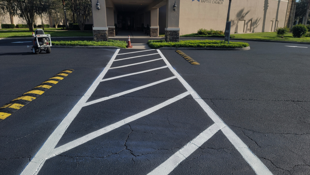 Line Striping Providence for Providence Baptist Church in Riverview, FL