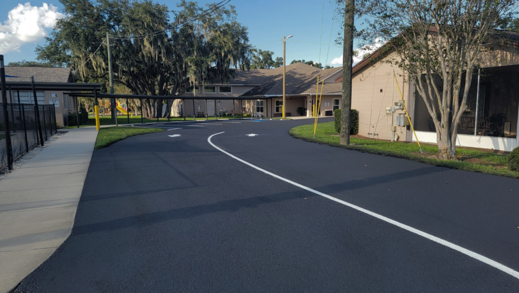 Line Striping Seacoalting for Providence Baptist Church in Riverview, FL