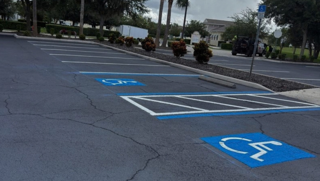 Line Striping Service for Ozark Bank in Bradenton, FL