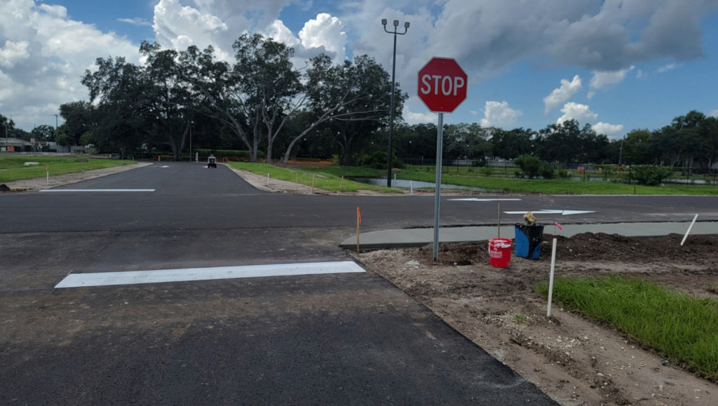 Line Striping Service and Sign Installation for The Crossing Church in Tampa, FL