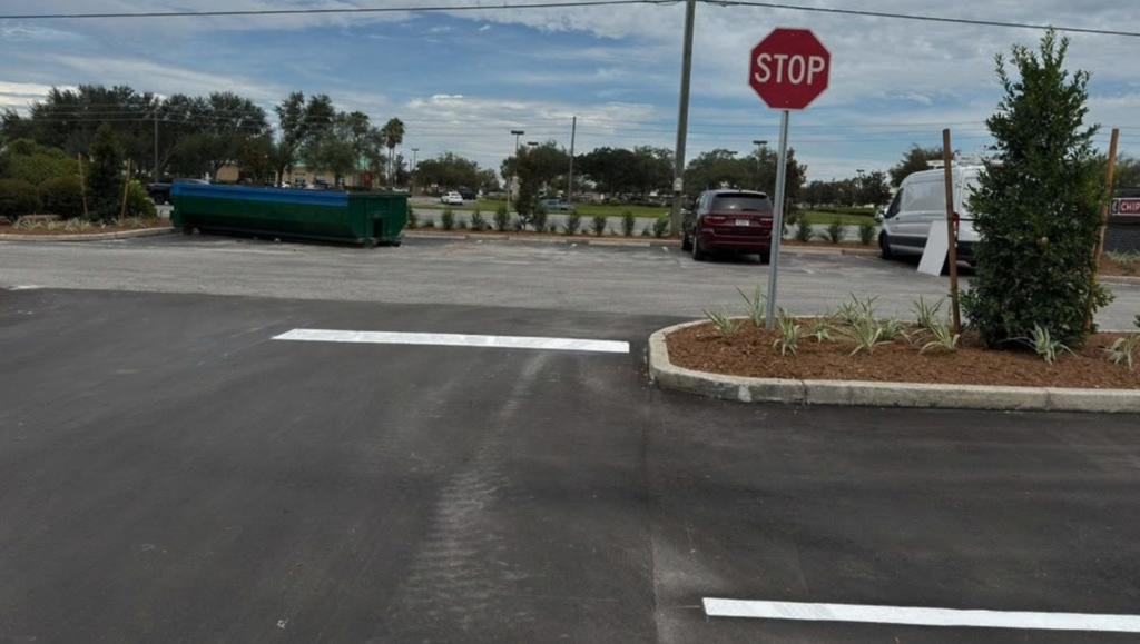 Line Striping Teamwork for Chipotle in Lutz, FL