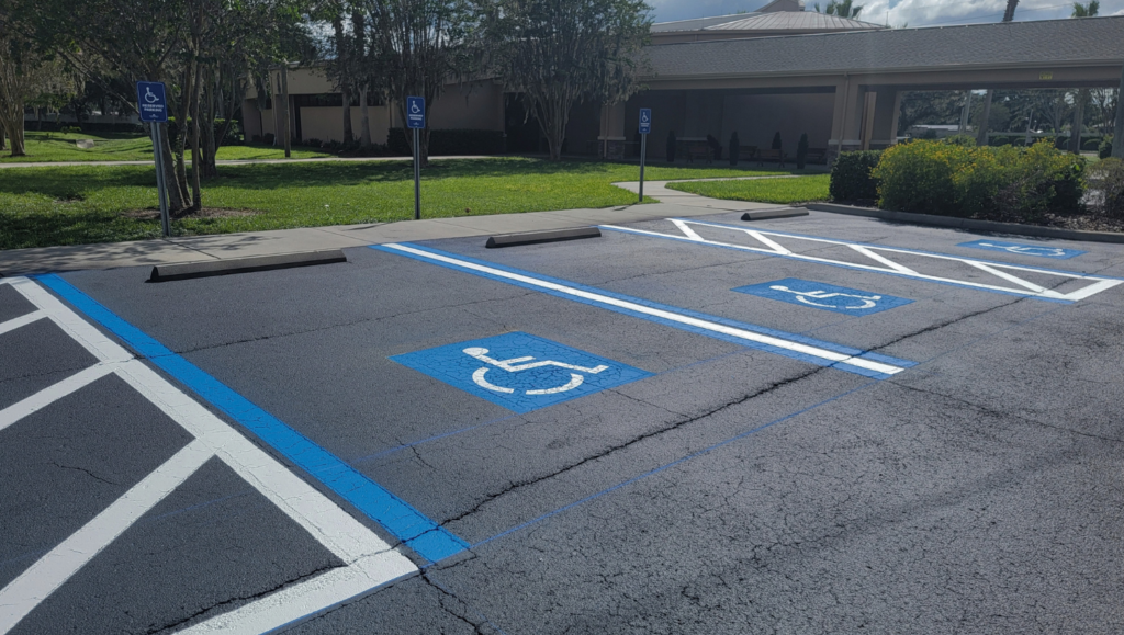 Line Striping Teamwork for Providence Baptist Church in Riverview, FL