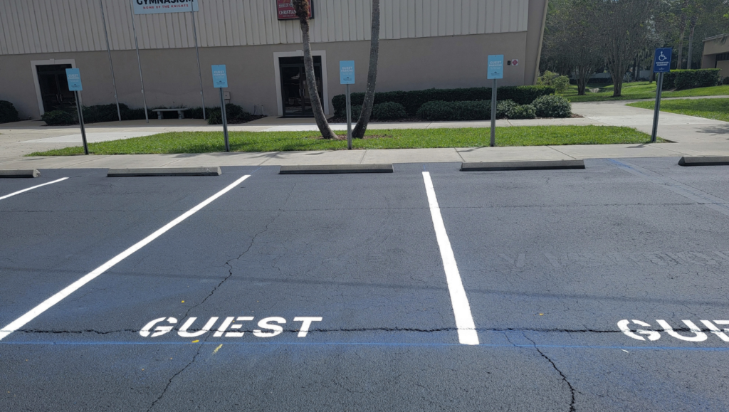 Line Striping White for Providence Baptist Church in Riverview, FL