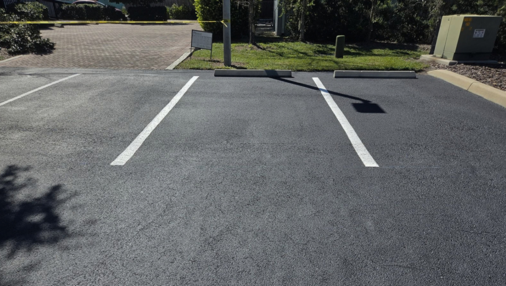 Line Striping Work for Ozark Bank in Bradenton, FL