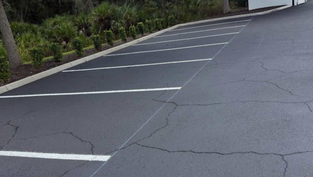 Line Striping Work for Ozark Bank in Bradenton, FL