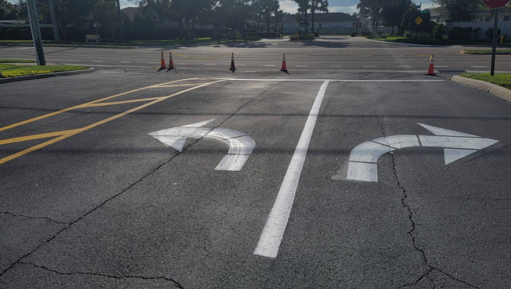 Line Striping Work for Providence Baptist Church in Riverview, FL