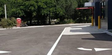 Image of Parking Lot & Drive Thru Markings for Fast Food Chain