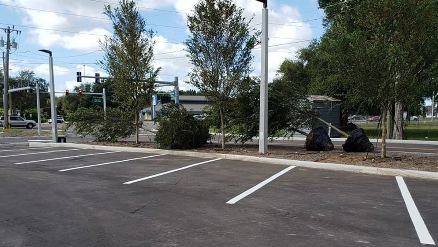 tampa fast food parking lot restriping project