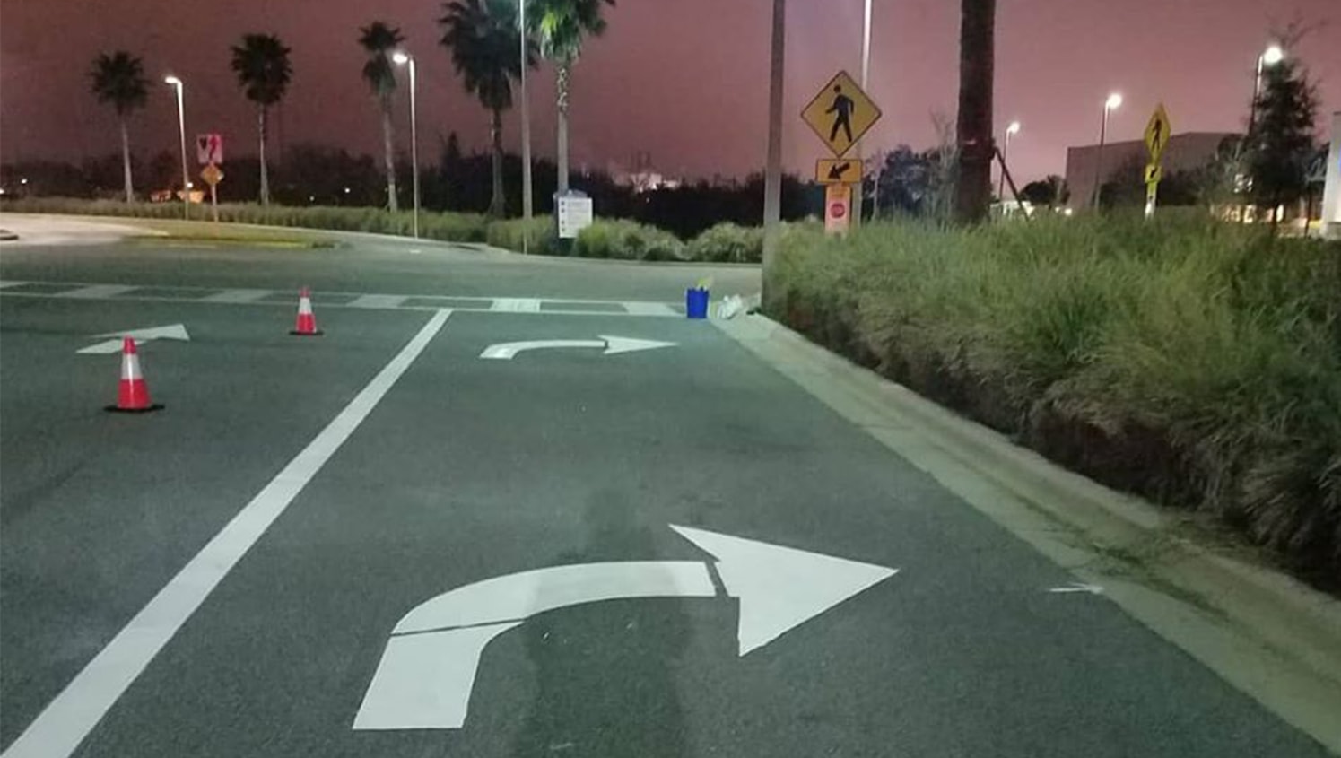 tampa medical facility traffic markings on pavement