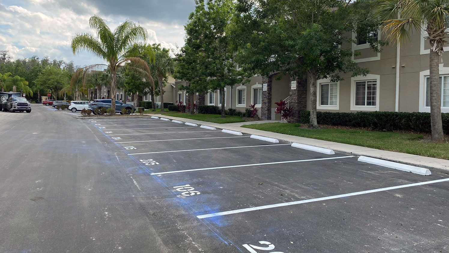 new numbered parking stalls