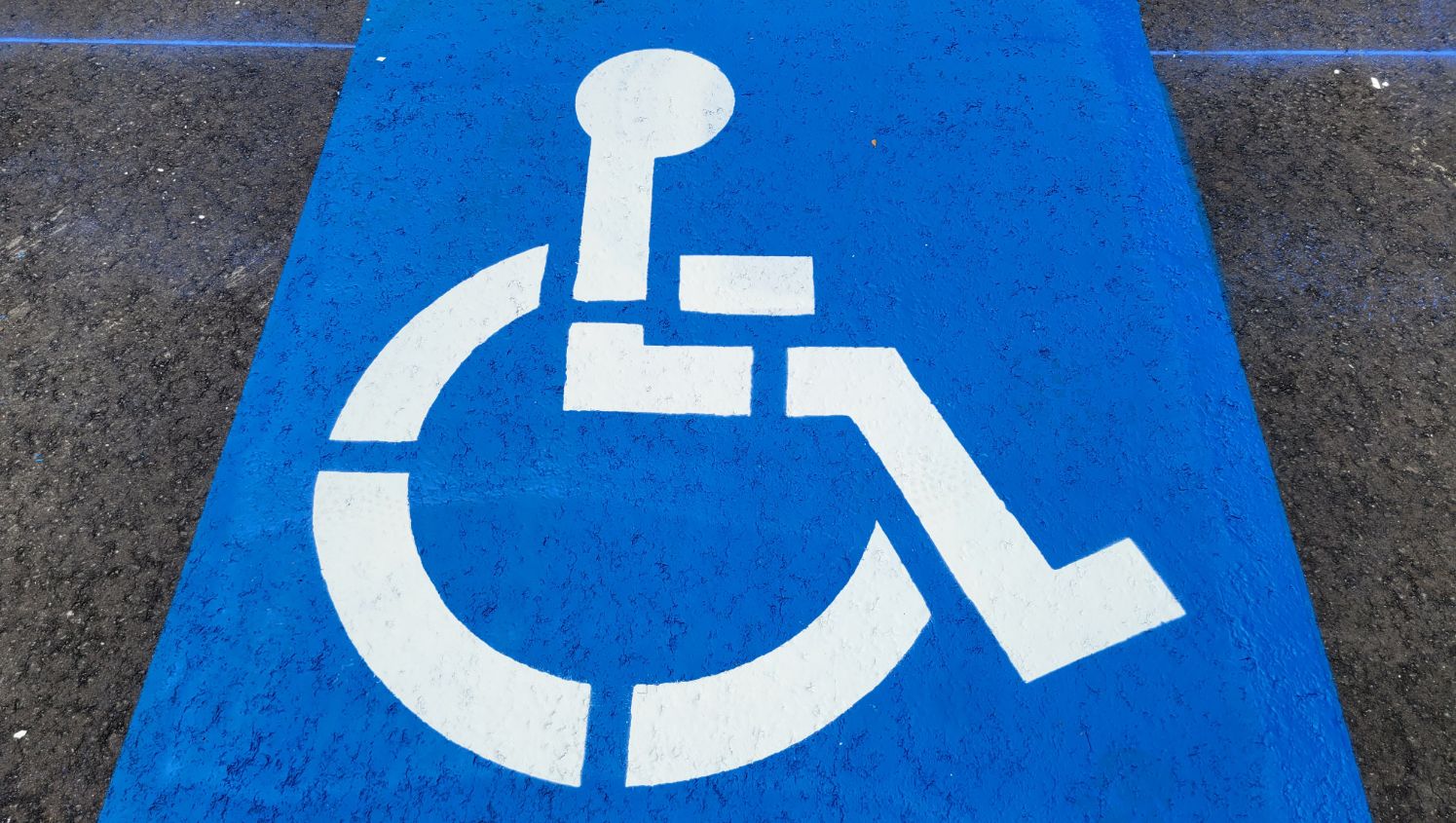 close up of ADA markings in parking space