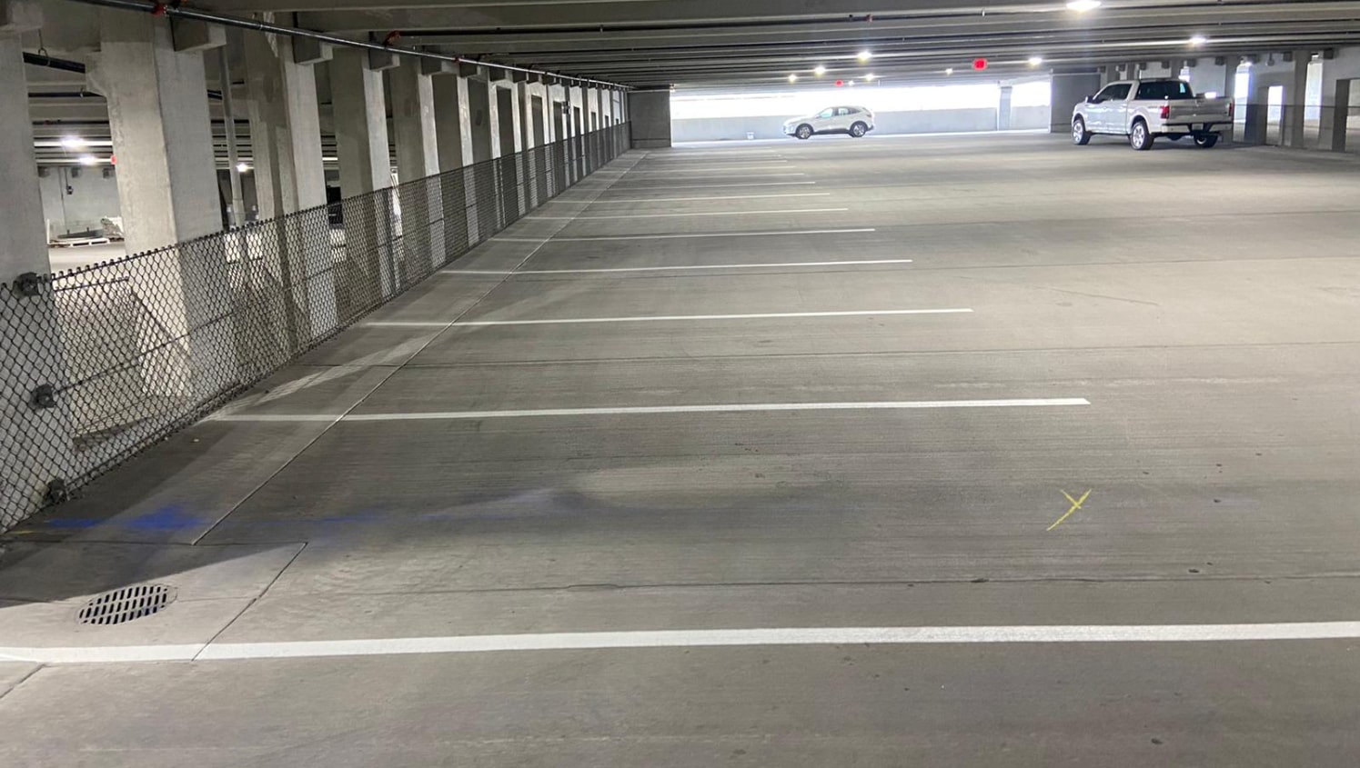 newly lined parking stalls