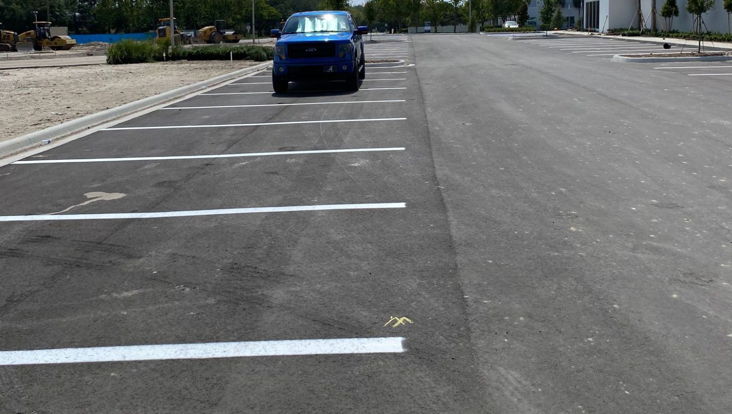 parking lot markings at gateway industrial in st. petersburg, fl