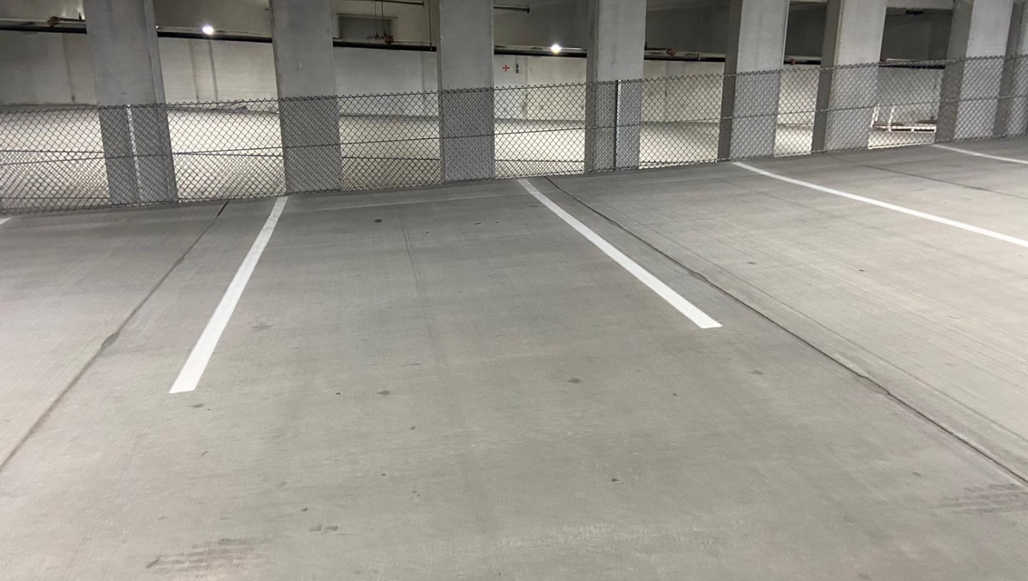 parking spaces in a parking garage