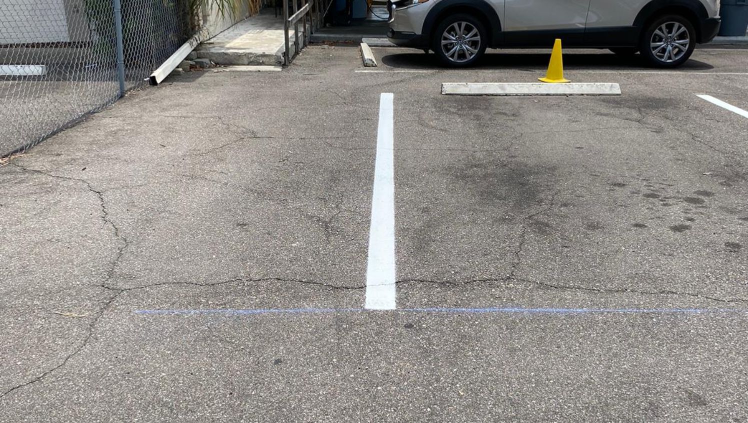 re-striped parking lot stall