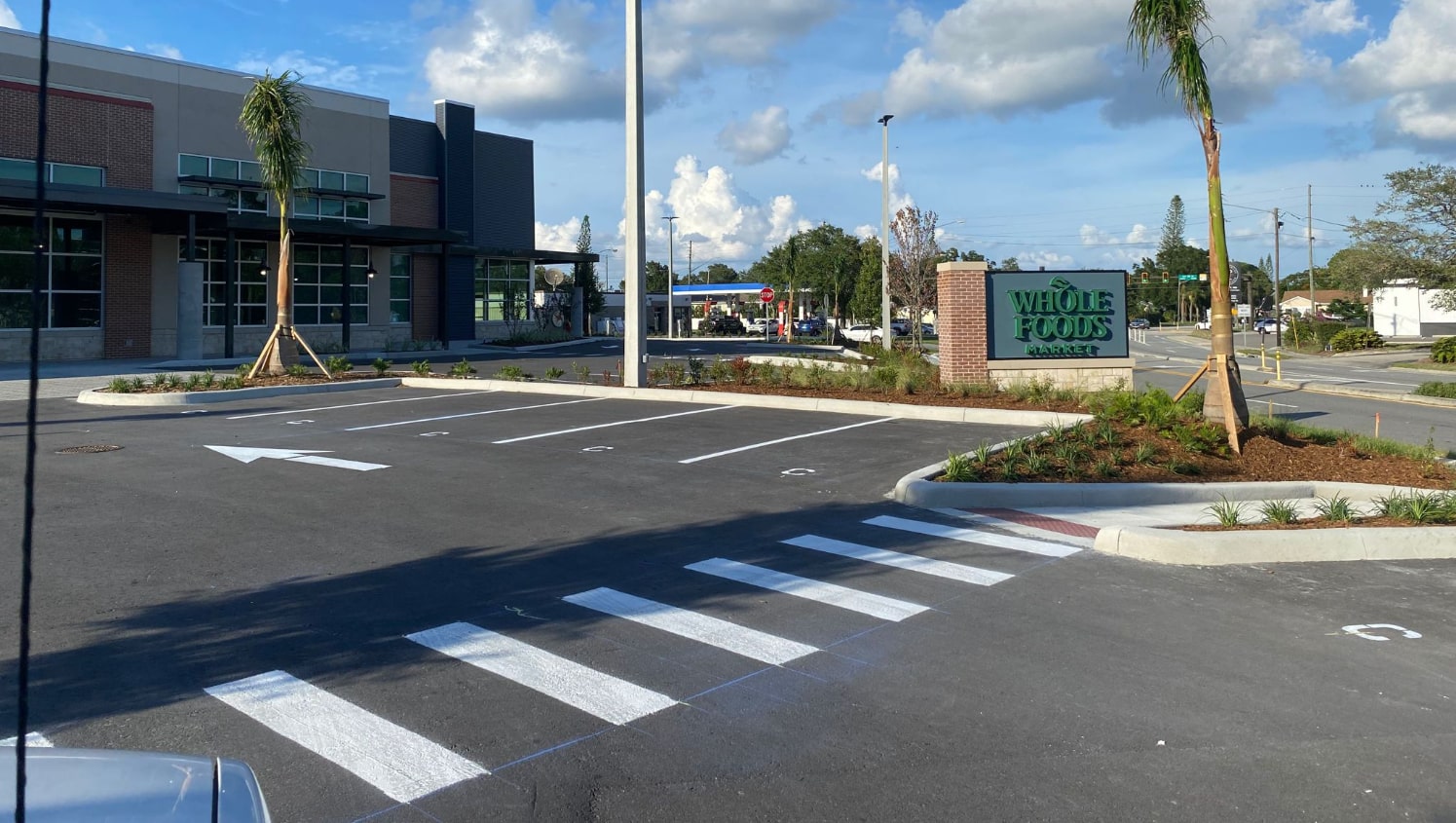 whole foods parking lot striping in st. petersburg, fl