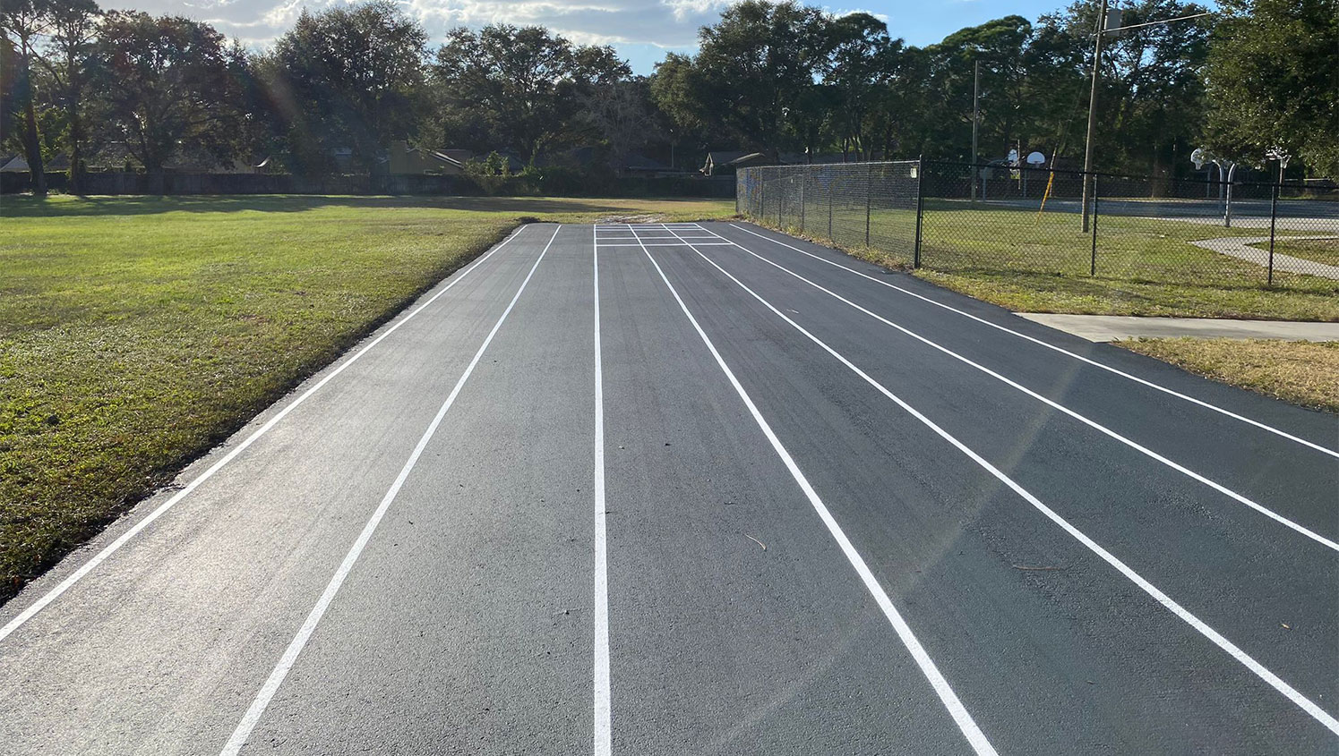line striping on a track in Hudson, FL