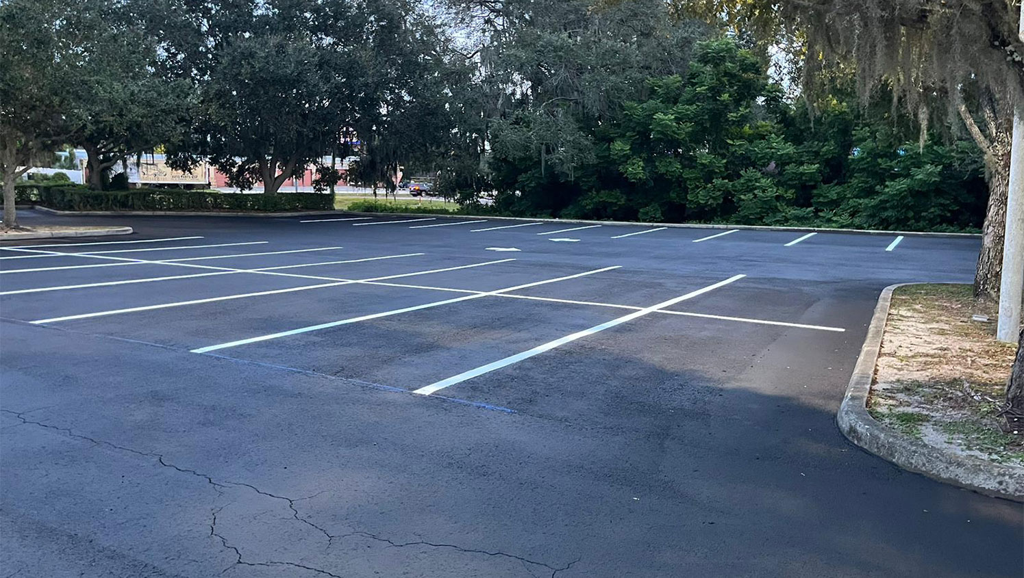 newly striping parking lot in lakeland florida