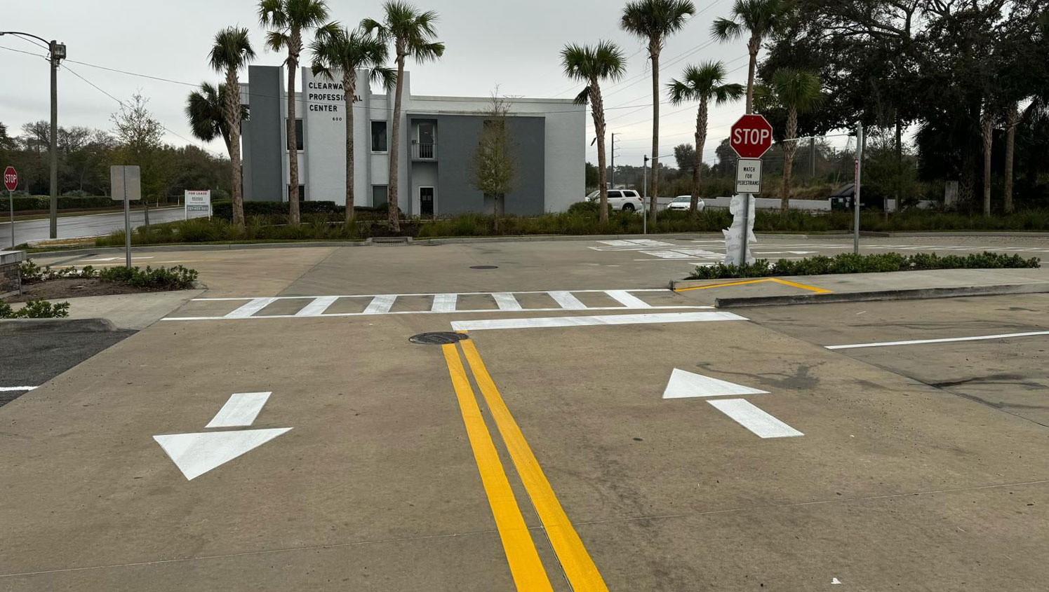 parking lot painting project in Clearwater, FL