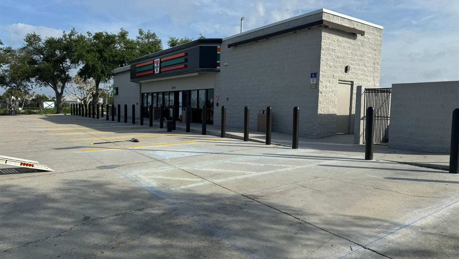before view of ada striping project in fort myers, fl