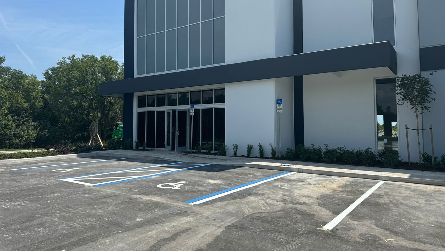 ada compliance parking lot lines freshly painted