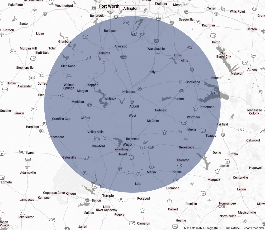 West Texas Cover Are Map