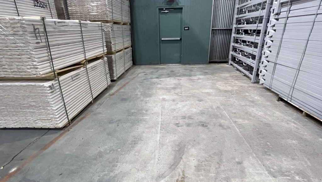 newly striped warehouse markings
