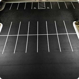 pavement markings on asphalt